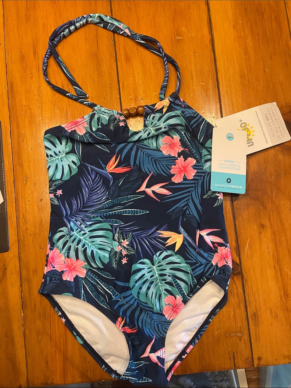 Snapper Rock Navy Tropical Floral One-Piece Swimsuit